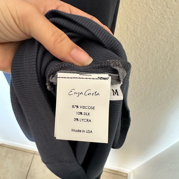 Enza Costa Ribbed Knit Tank Midi Dress Size M - Picture 4 of 8